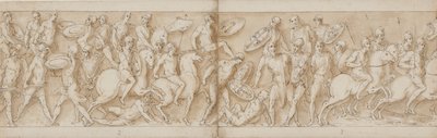 Romeinse aanval (einde van LXXVI); barbaarse hoofden worden gevangengenomen (LXXVII); vertrek voor een gevecht met de Sarmaten (begin van LXXVIII) door Giovanni Guerra