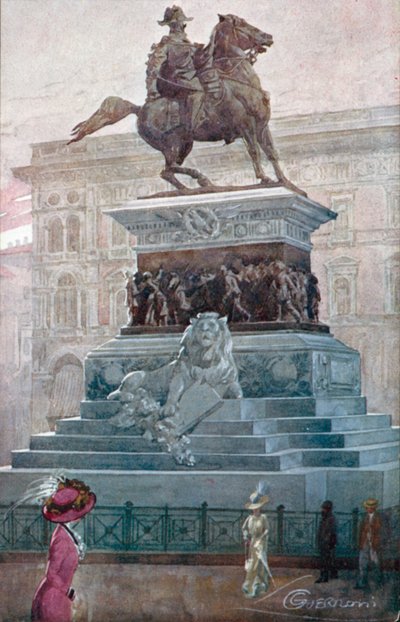 Milaan: Monument voor Vittorio Emanuele II door Giovanni Guerzoni