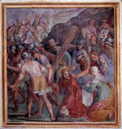 Passie van Christus: De val op weg naar de Calvarie door Giovanni Il Cosci Balducci
