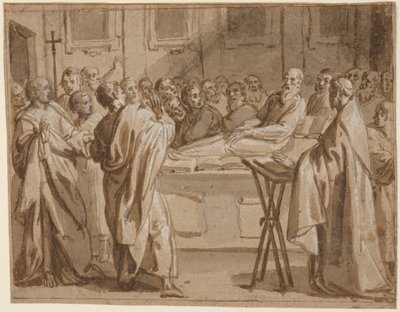 De begrafenis van Raymond Diocrès: een episode uit het verhaal van St. Bruno door Giovanni Lanfranco