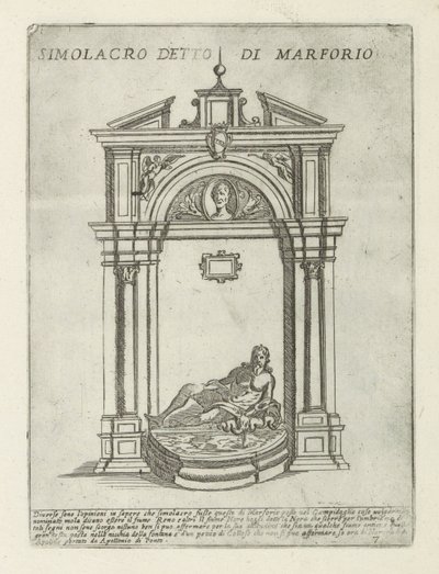 Fontein met het beeld van Marforio door Giovanni Maggi