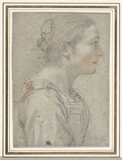 Portret van een onbekende jonge vrouw door Giovanni Mannozzi