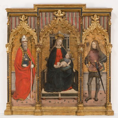 Madonna op de troon met het Kind en de Heiligen Ubaldo en Sebastian door Giovanni Martino Spanzotti