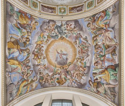 God in Glorie en muzikale engelen, 1616 door Giovanni Mauro della Rovere