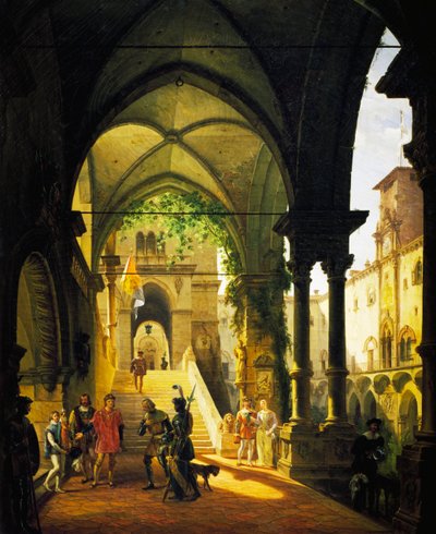 Lodewijk XI in Kasteel Barolo door Giovanni Migliara door Giovanni Migliara