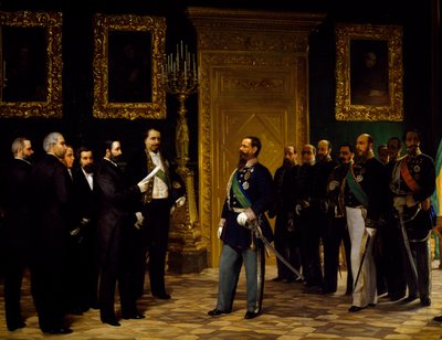Annexatie van Italië gepresenteerd aan Victor Emmanuel II door Toscaanse afgevaardigden, door Giovanni Mochi, tijdperk van de eenwording, Italië door Giovanni Mochi