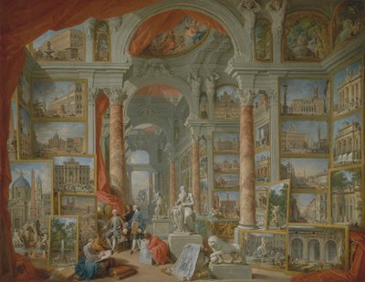 Fotogalerij met uitzichten op het moderne Rome door Giovanni Paolo Panini