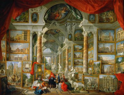 Schilderijengalerij met Zichten op Modern Rome door Giovanni Paolo Pannini