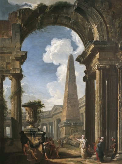Ruïnes van een tempel met een Sibylle, c.1719 door Giovanni Paolo Pannini