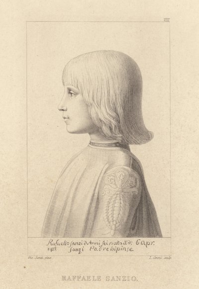 Portret van de kunstenaar Raphael als jonge jongen door Giovanni Santi or Sanzio