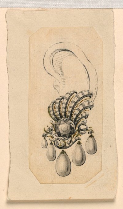 Ontwerp voor een oorbel door Giovanni Sebastiano Meyandi