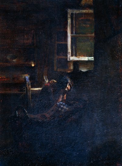 Lege wieg door Giovanni Segantini