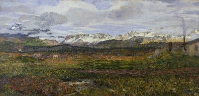 Landschap op Maloja of Terugkeer naar zijn geboortestad door Giovanni Segantini