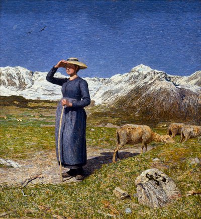Middag in de Alpen door Giovanni Segantini
