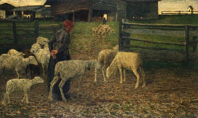 Terug naar de Kudde door Giovanni Segantini