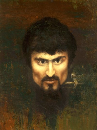 Zwitserland, Saint Moritz, Zelfportret in 1882 door Giovanni Segantini