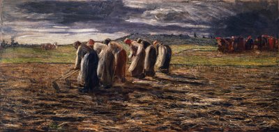 De Aardappeloogst door Giovanni Segantini