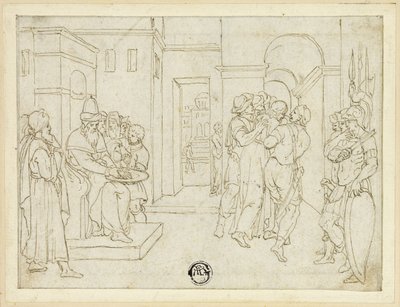 Pilatus Wast Zijn Handen, met Christus die Wordt Weggevoerd door Giovanni da Bologna