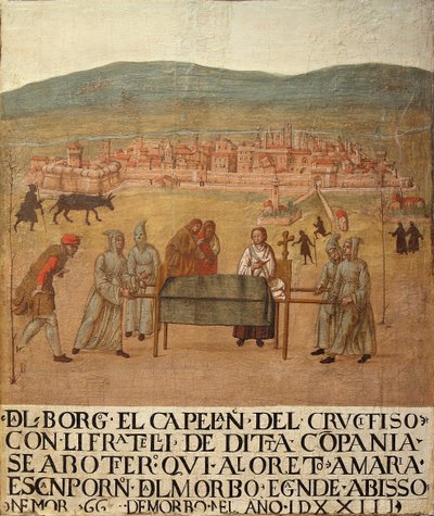 Bedevaart van de Compagnia del Crocifisso naar Loreto, eerste helft van de 16e eeuw door Giovanni del Leone