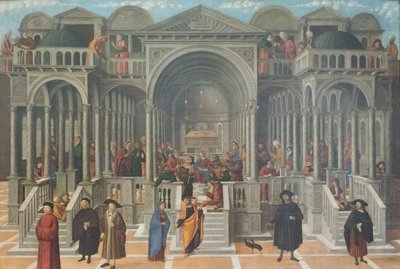 Het geschil in de tempel van Jezus onder de dokters door Giovanni di Niccolo Mansueti