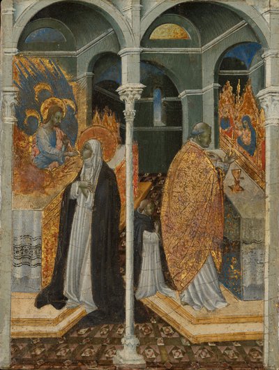 De Wonderbaarlijke Communie van Sint Catharina van Siena door Giovanni di Paolo