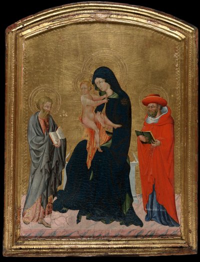 Maagd en Kind met Heiligen Hiëronymus en Bartholomeüs door Giovanni di Paolo
