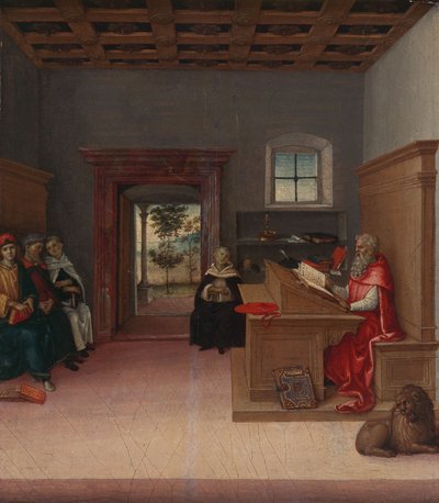 Hiëronymus in de studie, ca.1500-04 (olieverf op hout) door Giovanni di Pietro (c.1450 1529)