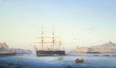 HMS Alexandra in de Grote Haven, Malta door Girolamo Gianni