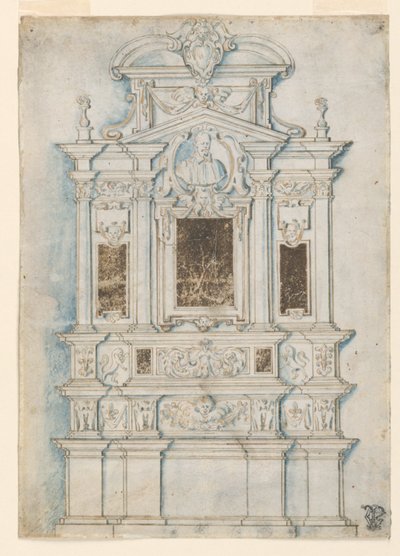 Ontwerp voor een Grafmuurmonument door Girolamo Rainaldi