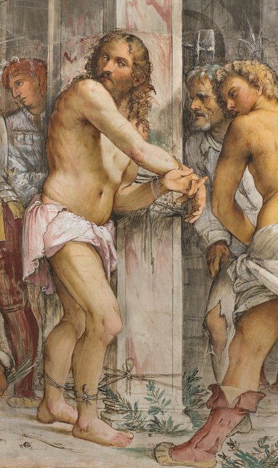 Middenbeuk, Vijfde Zuidelijke Span, Geseling van Christus, Girolamo Romanino door Girolamo Romanino
