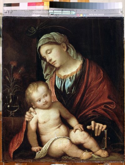 Maagd en kind door Girolamo Romanino