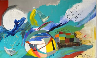 Ad Sidera (acryl op doek) door Gisela Gaffoglio