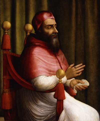 Portret van paus Clemens VII, zittend driekwart lengte door Giuliano Bugiardini