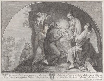 Aanbidding van Christus door Sint Franciscus door Giuliano Giampiccoli