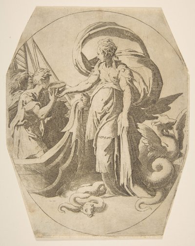 Circe en de metgezellen van Odysseus, 16e eeuw door Giulio Bonasone