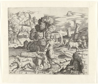 Diana op jacht door Giulio Bonasone