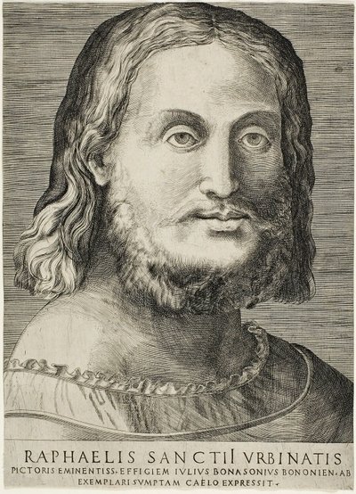 Portret van Raphael door Giulio Bonasone