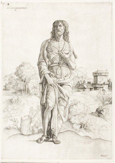 Sint Johannes de Doper door Giulio Campagnola