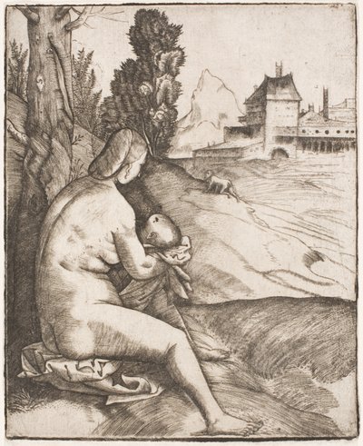 De Boetedoening van Sint Johannes Chrysostomus door Giulio Campagnola