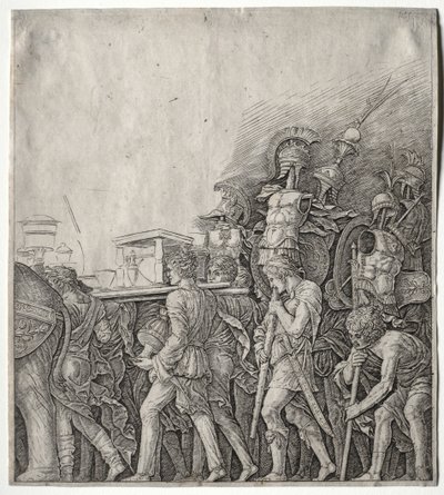 De Triomfen van Caesar: De Borstplaatdragers door Giulio Campagnola