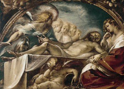 De Dode Christus met Engelen door Giulio Cesare Procaccini
