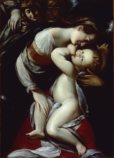 Maagd en Kind met engelen door Giulio Cesare Procaccini