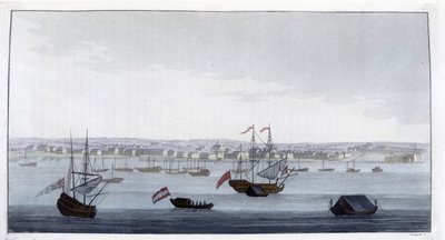 Zicht op de stad Paramaribo (Guyana) - in "Het Oude en Moderne Kostuum" door Dr. Jules Ferrario, ed. Milaan door Giulio Ferrario