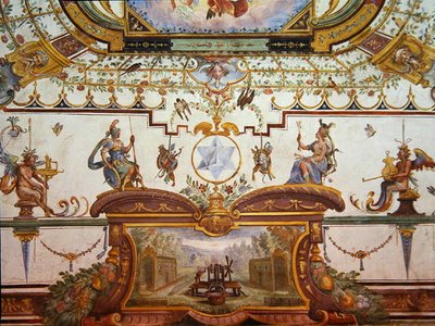 Plafondpaneel uit de Stanzino delle Matematiche door Giulio Parigi