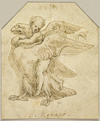 Cupido op een adelaar door Giulio Romano