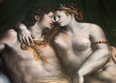 Liefdesscène, 16e eeuw door Giulio Romano