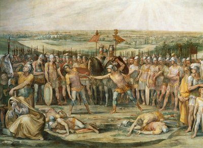 Gevecht tussen de Horatii en Curiatii door Giuseppe Cesari