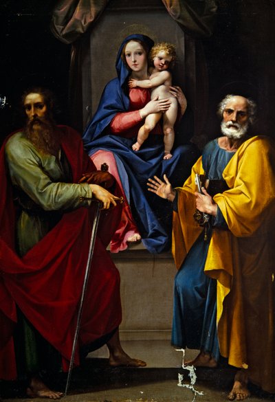 Madonna en Kind met Sint Paulus en Sint Petrus door Giuseppe (1568 1640) Cesari