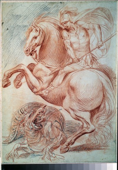 Sint-Joris en de draak door Giuseppe Cesari