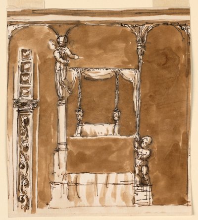 Project voor de decoratie van een bednis door Giuseppe Barberi